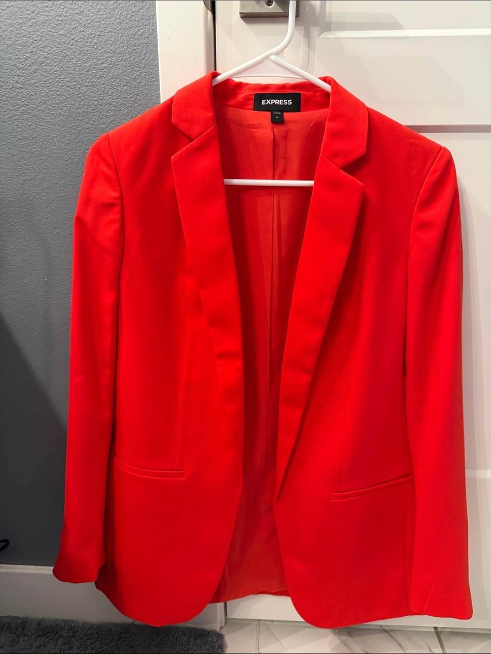 Express Vibrant Red Tailored Blazer